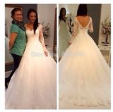 Sexy Sheer Full Sleeve Zipper Back Tulle Wedding Dress