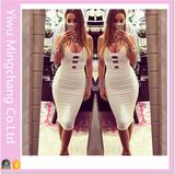 2016 New European and American Fashion Women White Nightclub Sexy Bandage Party Dress