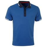 Mens Full Contrast Collar Stretch Golf Polo Shirts with Custom Logo