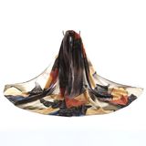 Womens Spring Chiffon Silk Like Printing Shawls Sunscreen Wrap Cape Scarf (SW111)