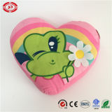 Frog Girl Catch Beautiful Flower Rainbow Heart Shape Cushion