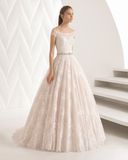 off Shoulder Lace Ballgown Bridal Wedding Dress (RS010)