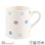 9oz Ceramic Mug Hand Painted Simple Dots Design