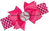 Baseball Fans Bows Elastic Lace Headband with Bands