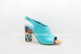 Updated Handmade Chunky Heel Lady Sandal Shoes