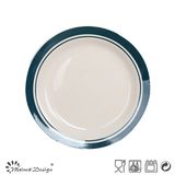 Round Shape Stoneware Hand Painting Salad Plate