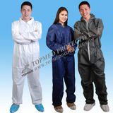 Disposable Nonwoven Coverall with White Blue Orange Color