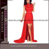 Sexy Women Red Wedding Lace Cocktail Party Dress (T60772)
