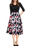 Women's 1950s Vintage Elegant Cap Sleeve Swing Party Dress Esg10352