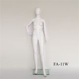 Shiny White Female Mannequin with Glass Base