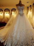 2018 Crystals Prom Evening Ball Gown Bridal Wedding Dress (WD3001)