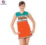 New Fashion Customized Printing Design Black and Orange Colorful Mess Cheerleading Uniform Youth