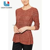 Fashionable Women's Knitted Sweater Clothes with Skirt's Hemline