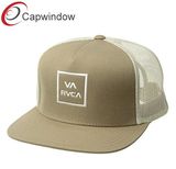 Flat Embroidered 100% Cotton Trucker Hat Mesh Cap