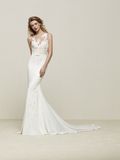 Elegant Applique Mermaid Satin Wedding Bridal Gown