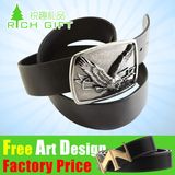 Manufacturer Price Wholesale Custom Made 3D Fashion Logo Webbing Seat Zinc Alloy/Brass/Western Antique Silver Adjustable Metal Pin Belt Buckle for Leather