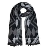 Unisex Warm Geometic Woven Jacquard Acrylic Shawl (Hz41)