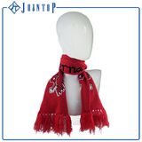 Fashion Lady Knitted Shawl Scarf with Fleece