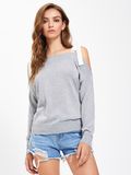 2018 Customized Plain Color Contrast Ribbon Tie Shoulder Jumpers for Women