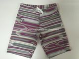 Oeko-Tex Flat Waist Polyester Striped Men Board Short Swimwear