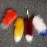 High Quality Faux Fox Fur POM Key Ring for Women