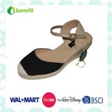 PU Upper and Ramie Decoration, Women's Sandals