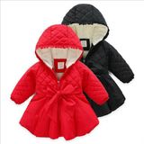 Girl Wintera-Line Coat with Bowknot for Kid Clothes