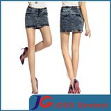 Women Snowflake Washing Denim Skirts (JC2091)