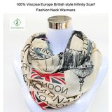 100% Viscose Europe British Style Infinity Scarf Fashion Neck Warmers