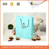 Blue Color Fency Design High Quality Paper Bag with Handle