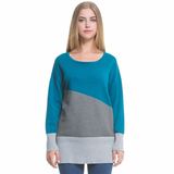 Ladies Fashion Mix Color Knitted Coat Pullover Sweater Wholesale
