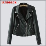 Fashion Women's Black PU Jacket for Outer Wear