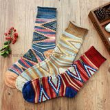 Retro Colorful Novel Design Patten Children Dress Sock