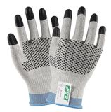 Hppe Cut Resistant Work Gloves with Nitrile Dotts and Fingertips Coating