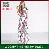 New Model Plus Size Short Sleeve Summer Maxi Woman Dress