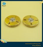 Gold Plated Shiny Press Button with Metal for Garment