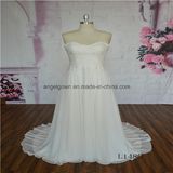 Beach Style Strapless Chiffon Bridal Wedding Dress