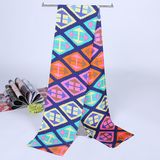 Lady Fashion Printed Satin Silk Magic Mutifunctional Cravat Scarf (YKY1091-13)