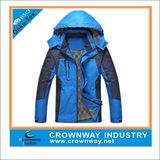 Mens Hooded Waterproof Outdoor Light Jacket with Front Zipper