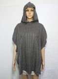 Lady Fashion Acrylic Knitted Hooded Winter Shawl Poncho (YKY4491)