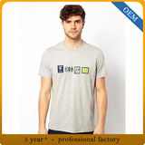 Custom Men's Casual Cotton Printed Grey T Shirt