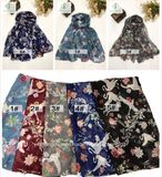 100% Viscose 2017 Newest Crane Printed Shawl Fashion Lady Scarf