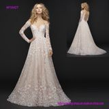 Lower Back off-The-Shoulder Long Sleeve Detail Wedding Dress