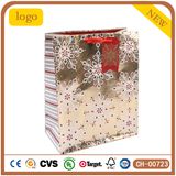 Christmas Hot Stamping Snow Pattern Gift Paper Bag.