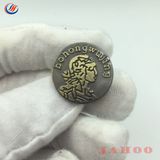 China Factory Fashion Custom Embossed Logo Round Shank Metal Jeans Buttons