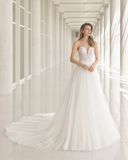 Strapless Lace Gauze Beading Wedding Dress