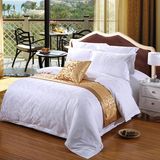 China Supplier White Cotton Satin Jacquard Five Star Hotel Bedding