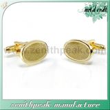 New Fashion Metal Gold Oval Fingerprint Cufflink