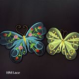 3D Computer Embroidered Eyelet Colorful Butterfly Clothing Patch Garment Accessory Gift Woven Patch