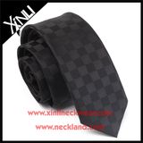 100% Silk Jacquard Woven Skinny Mens Ties Solid Black